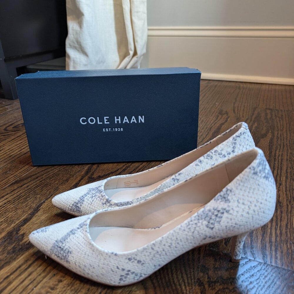 Cole Haan Vesta Pump 65mm, Ivory Roccia Print, 7.5